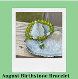 August Gemstone Birthstone Bracelet