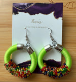 African Elegant Hand-beaded Maasai Round Hoop Earrings