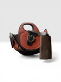 Stylish Brown According Handbag With Clutch