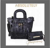 Stylish Top Handle Tote With Matching Clutch