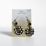 Bone & Brass Earrings, Maasai Design,