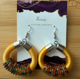 African Elegant Hand-beaded Maasai Round Hoop Earrings