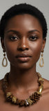 Elegant Brown & Gold Statement Necklace Set by Kari