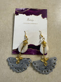 Bone & Brass Earrings, Maasai Design,