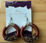 African Elegant Hand-beaded Maasai Round Hoop Earrings