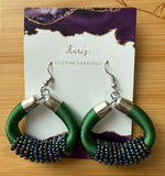 African Elegant Hand-beaded Maasai Round Hoop Earrings
