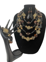 Elegance Statement Necklace- Bracelet-& Earrings Set