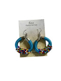 African Elegant Hand-beaded Maasai Round Hoop Earrings