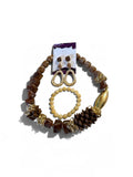 Elegant Brown & Gold Statement Necklace Set by Kari