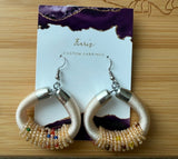 African Elegant Hand-beaded Maasai Round Hoop Earrings