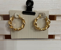 Braided Gold-tone Hoop Earrings