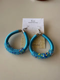 African Elegant Hand-beaded Hoop Earrings