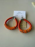 African Elegant Hand-beaded Hoop Earrings