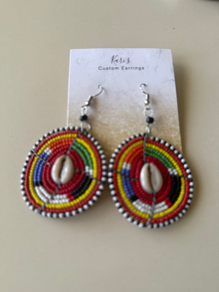 Cowrie Shell Beaded Earrings