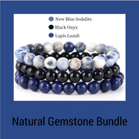 Natural Gemstone Triple Bracelet Collection