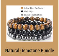 Natural Gemstone Triple Bracelet Collection