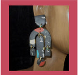 Abstract Art Clay Dangling Earrings