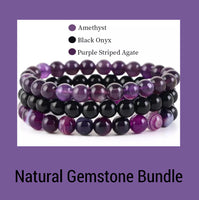 Natural Gemstone Triple Bracelet Collection